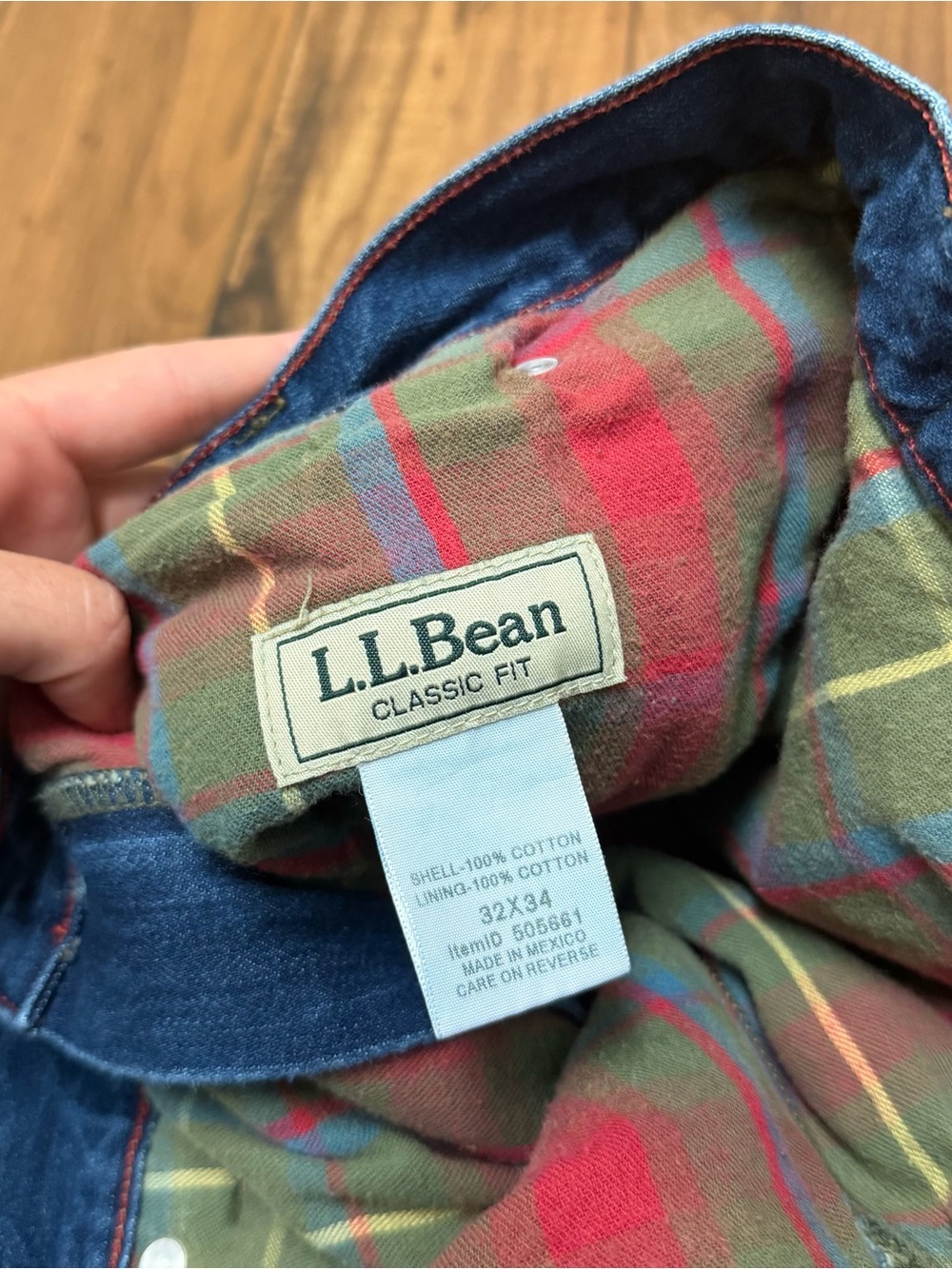 LL Bean Classic Fit Flannel Lined Jeans Blue Denim Medium Wash Mens 32x31 505661 - Picture 7 of 14